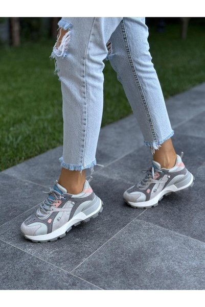DİVA Gray Multi Lace-Up Women's Casual Sports