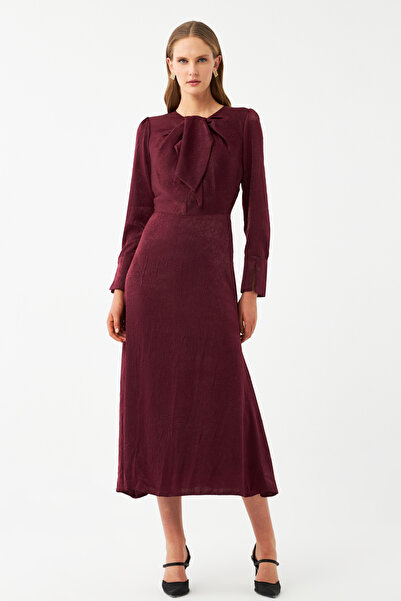 NAGRADA Fiyonk Detaylı Midi Elbise