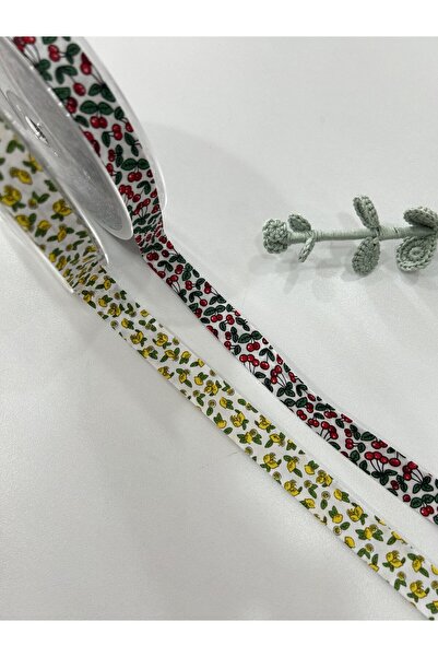 goblenkanaviçe Cotton Ribbon with Fruit Pattern 18mm 5 Meters