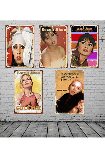 HD POSTER Sezen Aksu Temalı 5 Adet 20 x 30 CM MDF Duvar Tablo Seti 0012