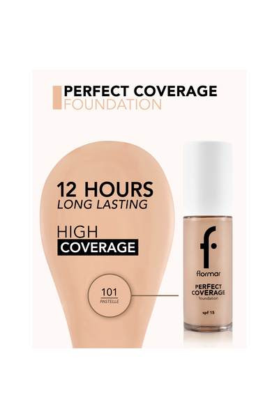 Flormar Perfect Coverage Foundation, 30g, 101-Pastelle