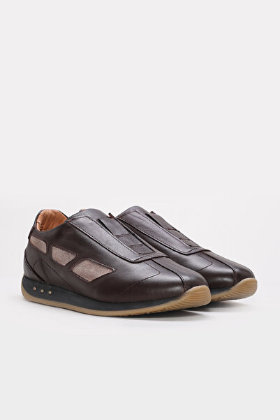Ayakkabıhane Genuine Leather Inside and Out Brown Men's Sports Sneaker Shoes Ah08722131638