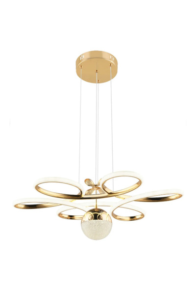 lüx aydınlatma Yonca Modern Gold Avize Yatak Odası - Hol - Salon