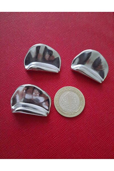 beyna aksesuar Special Design Large Size Silver Plated Metal Button 3.5 cm 1 Pack 3 Pieces
