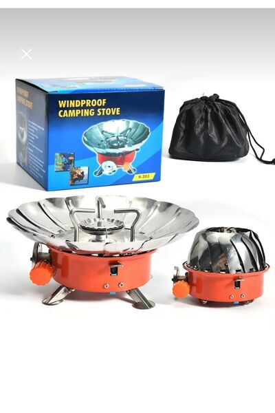 ATLT RÜZGAR GEÇİRMEZ KENDİNDEN ÇAKMAKLI TAŞINABİLİR PORTATİF KAMP OCAĞI YAPRAK