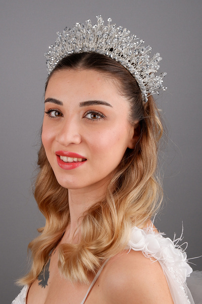 Hayalperest boncuk تاج العروس بتصميم خاص من أريا وإكسسوار الحناء تاج شعر الزفاف