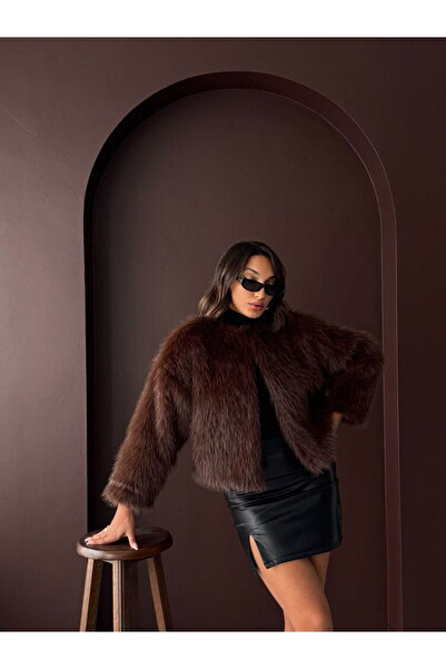 Lady Pixie Късо палто с кожени детайли