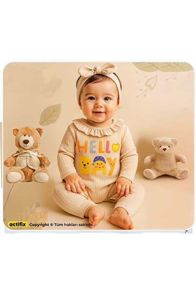 mandalinsbaby Firfirli Bandanali Baby Girl Jumpsuit