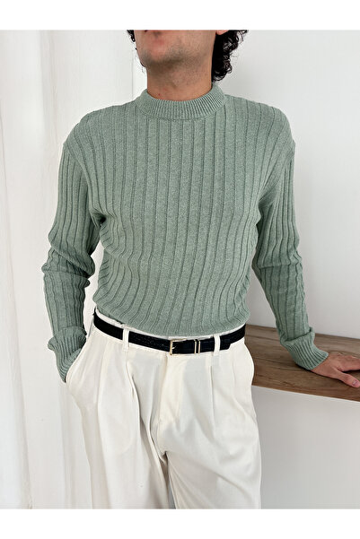 OTAKU سترة تريكو بياقة دائرية للرجال