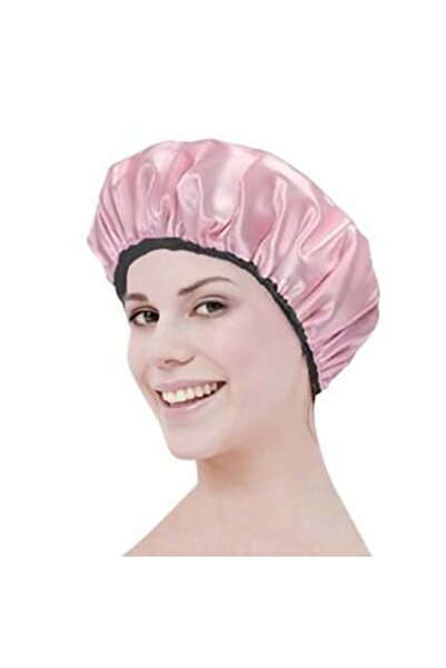 OEM Shower Cap Satin Pink with Towel Inside