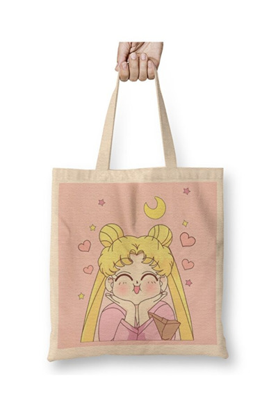 Toyaso Geantă din pânză Sailor Moon Heart Heart Anime Geantă de cumpărături c...