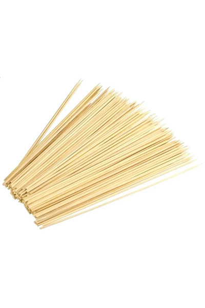 100 Adet Bambu Çöp Şiş Çubuğu 25 Cm Çubuk Çok Amaçlı Ahşap Şiş