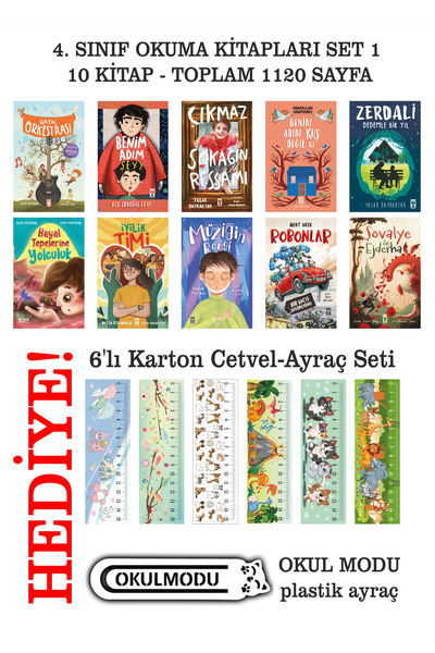 Genç Timaş 4. Sınıf Okuma Kitapları Seti 1 - 10 kitap 1120 Sayfa