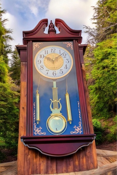 OEM Rustic wall clock with pendulum 66 cm