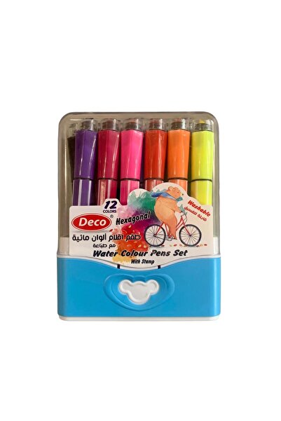 GENERAL أقلام ألوان مائية قابلة للغسل من ديكو، 12 لونًا، شكل سداسي