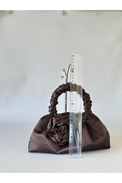 posst bag Кафява сатенена вечерна чанта