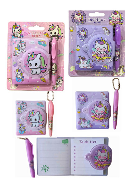 Home Unicorn kalemli mini defter 2 ADET , unicorn not defteri