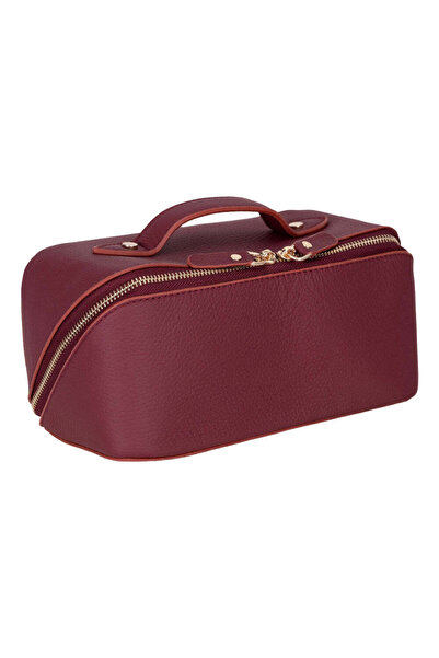 BloominBag Ella Terra Burgundy Leather Makeup Bag