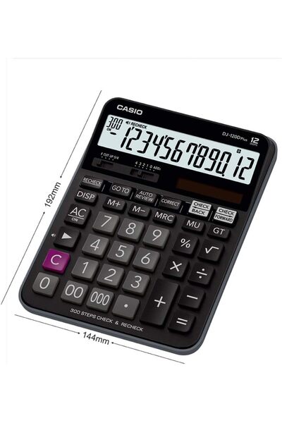 Casio DJ-120D Plus 300 Steps Check and Correct Desktop Calculator Bigger Screen/Keys (12 Digit)