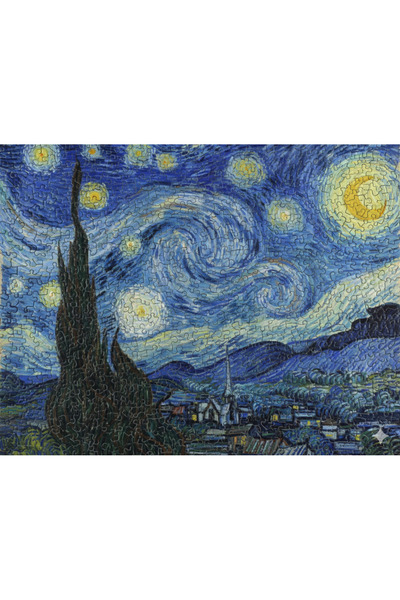 begovart Vincent Van Gogh Starry Night Yıldızlı Gece 500 Parça Ahşap Puzzle (MDF) Yapboz