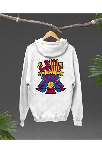 Nulivez هوديي كبير الحجم للجنسين بتصميم برشلونة مطبوع على الظهر، عالي الجودة
