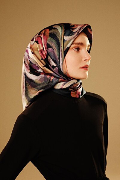 Armine Silk Scarf 2026 Winter - 9423-36 Black Powder Sura