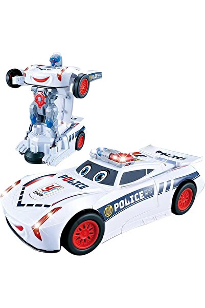 REZZOSS سيارة نيو لايت المتحولة، سيارة روبوت متحولة - تدور 360 درجة