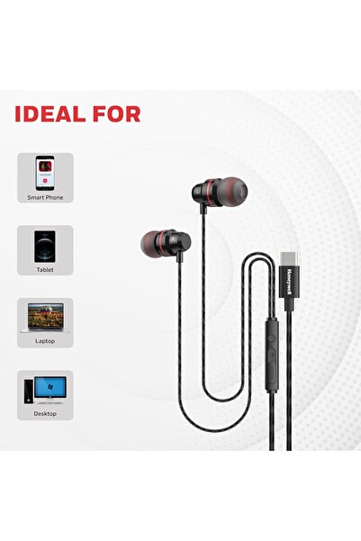 HONEYWELL P60 Wired In-Ear Earphones with Built-in Microphone (10mm×2, Passive Noise Cancellation)