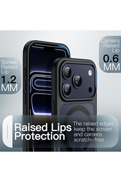 m.tk moveteck İphone 17 Pro Max Uyumlu Kılıf Kamera Çıkıntılı Magsafe Şarj Destekli Hassas Tuşlu Yumuşak Mat Kapak