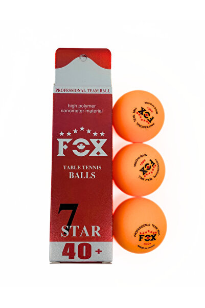 Generic FOX Professional Table Tennis Balls, 7-Star 40+, High Polymer Material, Orange, 3-Pack