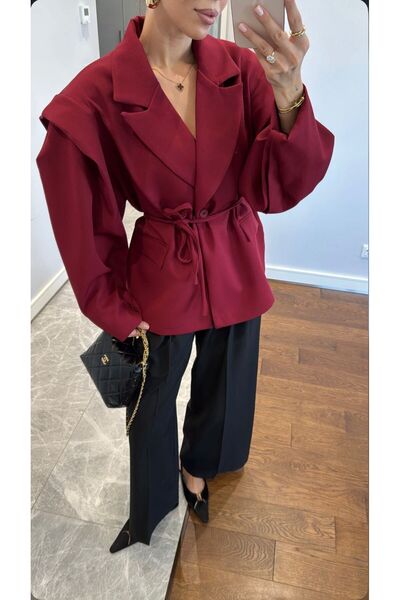 FMN Butik Jachetă blazer cu design egalivalent cu tăietura oversize, cu perni...