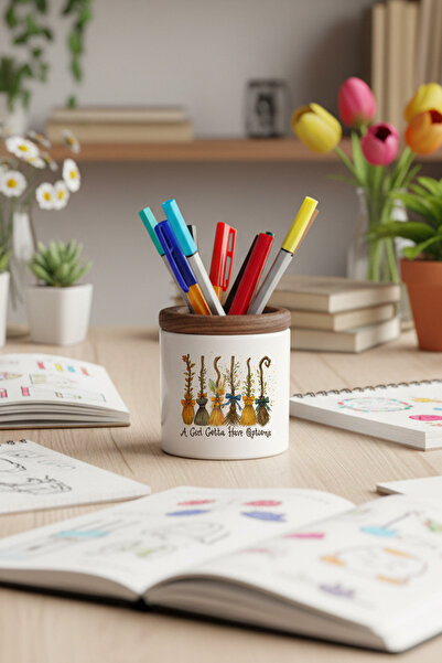 giftkonsept A Girl Gotta Have Options Suport pentru stilou din ceramică impri...