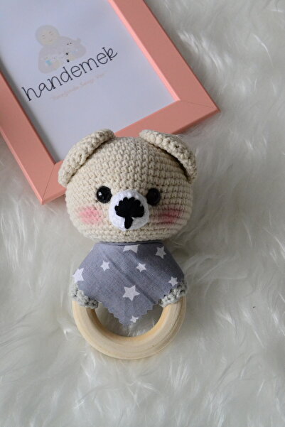 HANDEMEK AMİGURUMİ AYICIK ÇINGIRAK DİŞ KAŞIYICI
