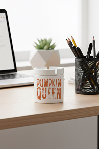 giftkonsept Pumpkin Queen Autumn Theme Printed Ceramic Lid Unscented Ashtray