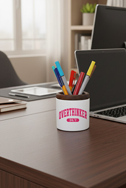 giftkonsept منظم سطح المكتب من السيراميك المطبوع من Overthinker 7/24