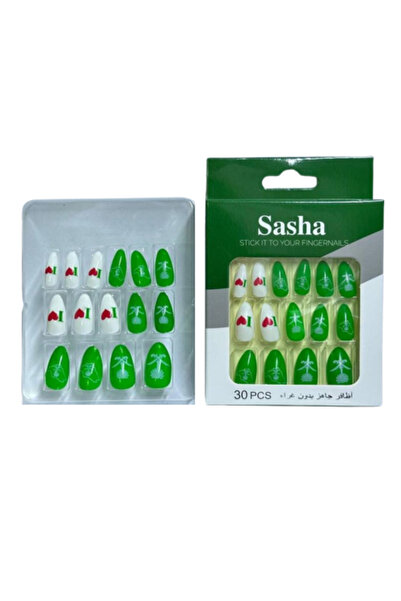 SASHA أظافر صناعية بتصميم اليوم الوطني السعودي