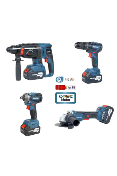 Proter PST 914 quatro Şarjzlı 4'Lü Set