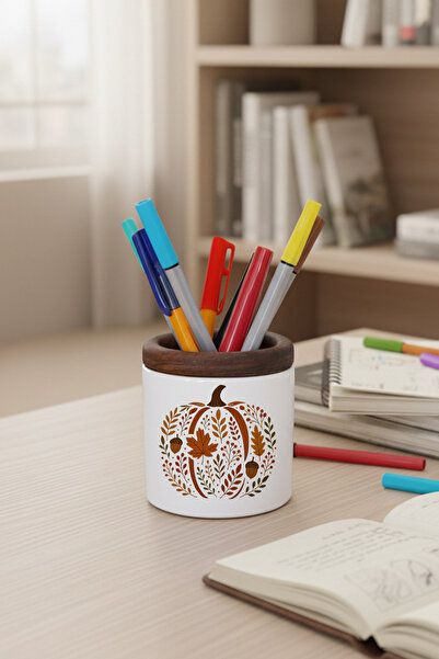 giftkonsept Suport pentru stilouri din ceramică cu imprimeu floral de toamnă ...