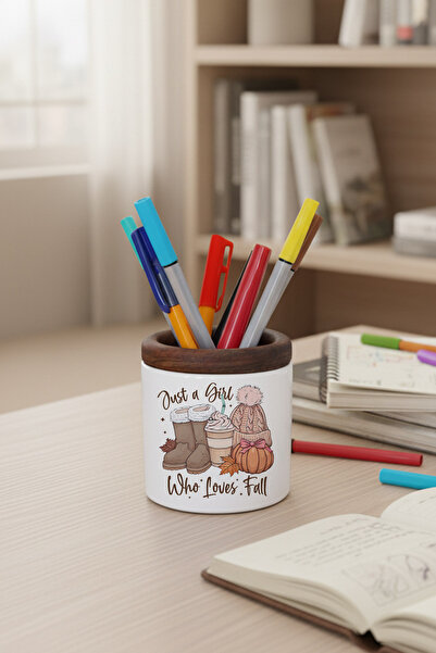 giftkonsept Μόνο μια κοπέλα που αγαπά το φθινόπωρο Νο:2 Εκτυπωμένη κεραμική θ...