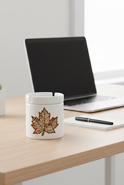 giftkonsept Τασάκι χωρίς οσμή με τυπωμένο κεραμικό κάλυμμα με θέμα το φθινόπω...