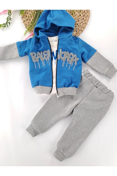 Butik Boys' Three-Piece Set Seasonal Two-Thread Non-Shardon Premium Quality Bady Vest Pants