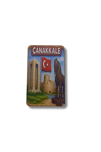CraftbyBYC Çanakkale Temalı Resimli Ahşap Buzdolabı Magneti-Hediyelik Konsept...