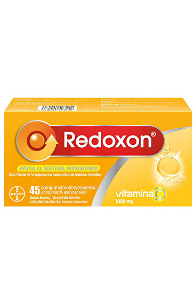 Bayer Redoxon Vitamin C 1000g Lemon, 45 Effervescent Tablets,