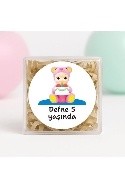 repro design Kişiye Özel Sonny Angel Temalı Doğum Günü Temalı Baskılı Yapışka...