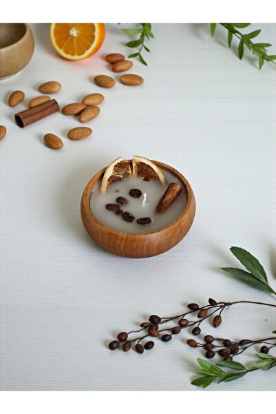 COCOS CANDLES Ahşap Kasede Aromaterapi Mum – Portakal Kokulu El Yapımı Doğal ...