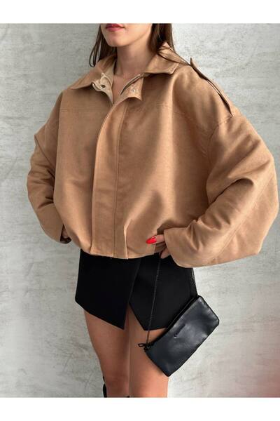 asyadabutik سترة كبيرة الحجم من جلد الغزال الفاخر مع بطانة داخلية