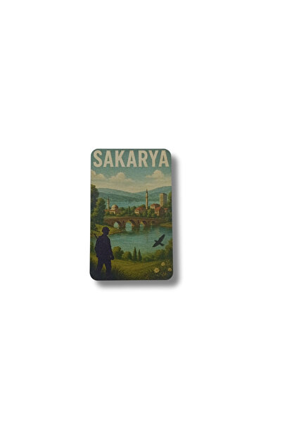 CraftbyBYC Sakarya Temalı Resimli Ahşap Buzdolabı Magneti-Hediyelik Konsept M...