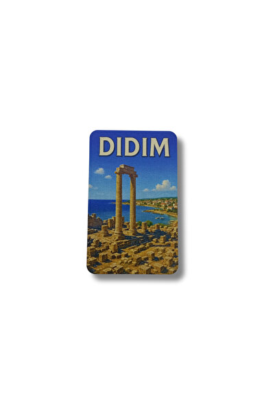 CraftbyBYC Didim Temalı Resimli Ahşap Buzdolabı Magneti-Hediyelik Konsept Magnet
