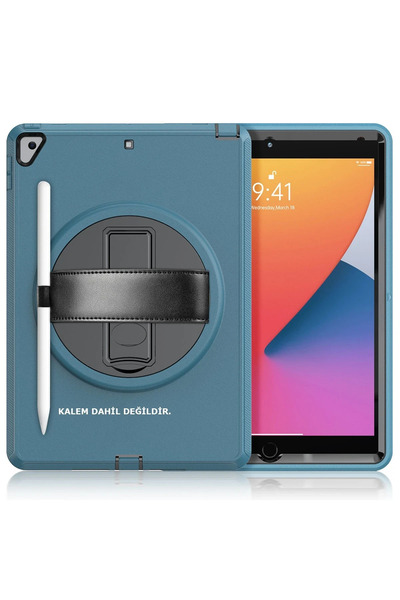 NewFace حافظة تابلت FLZ لجهاز iPad 10.2 (الجيل السابع) مع حزام يد - لون فيروزي