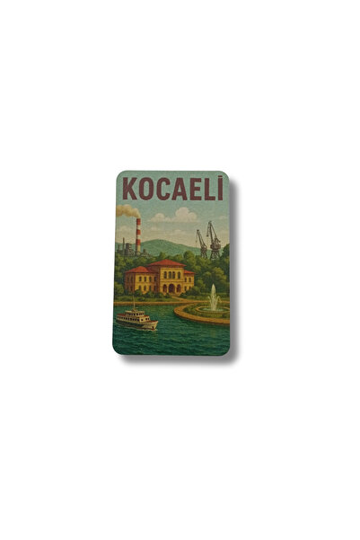 CraftbyBYC Kocaeli Temalı Resimli Ahşap Buzdolabı Magneti-Hediyelik Konsept M...